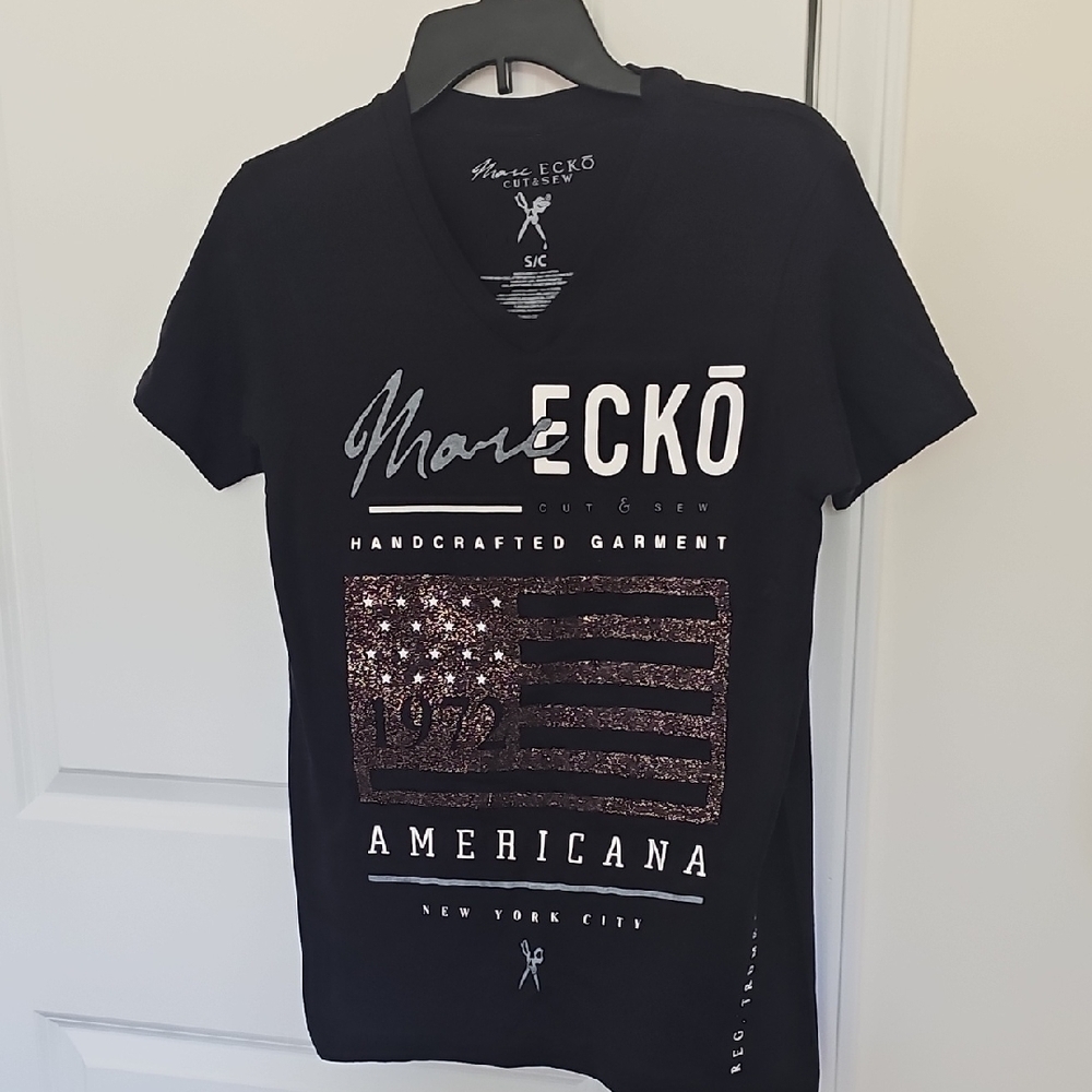 Marc Ecko Black‎ Graphic Tee with Copper Accents